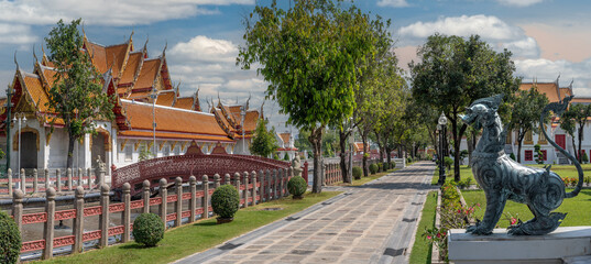 Wat Benchamabophit temple, landmark for tourist at Bangkok,Thailand. Most favorite landmark for travel.