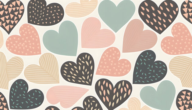 hearts pattern, romance, valentine's day