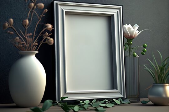Design A Frame Mock-Up in an Empty Background 3D Render 