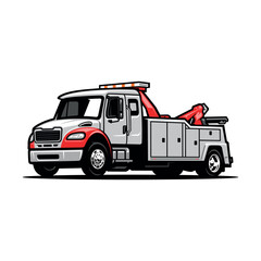 Towing and service truck illustration logo vector