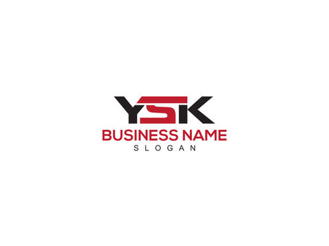 Abstract Colorful YSK y s k Creative Letter Logo