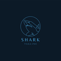 Shark geometric logo design template