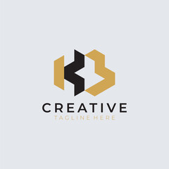 Creative Letter KB Logo Design Vector Template. Initial Letter KB Logo Design