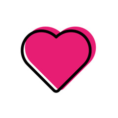 pink heart, love symbol icon vector