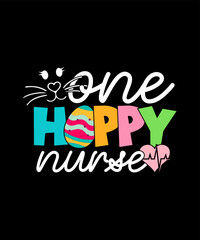 One Hoppy Nurse Easter T-shirt Design