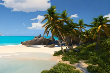 Obraz na płótnie Canvas Beautiful beach view in the island, Island beach