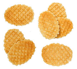 Top view of Waffle isolated on white background .