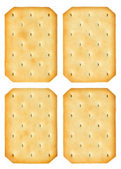 Top view of rectangle biscuits isolated on white background. Season's greetings.