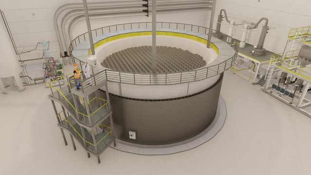Nuclear Reactor Interior View at the power plant, 3D concept design and artist 3D rendering	

