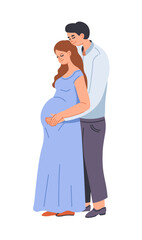 Man and pregnant woman, starting family together
