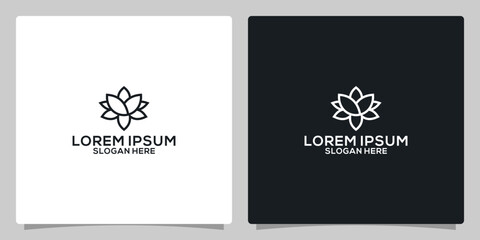 Fototapeta na wymiar luxury lotus flower beauty spa logo design