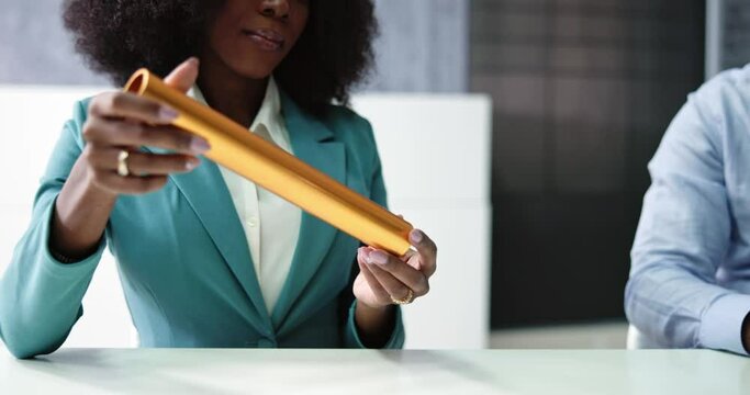 Business Man And Woman Relay Baton Handover
