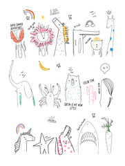 animals illustration kids t-shirt print