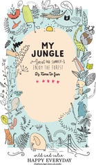 jungle illustration print kids