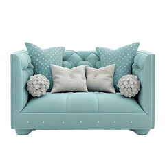 Modern sofa pastel  on isolated  background.