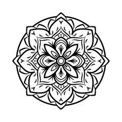Circular pattern in form of mandala. Decorative ornament in ethnic oriental style. Coloring book page.