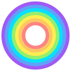 Rainbow, circle icon on a white background. Round logo.  Vector.