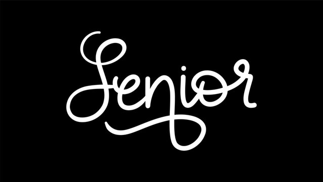 Senior handwritten on black background , Congratulations Graduates Class 2023. Template for graduation design ,Vector illustration EPS 10