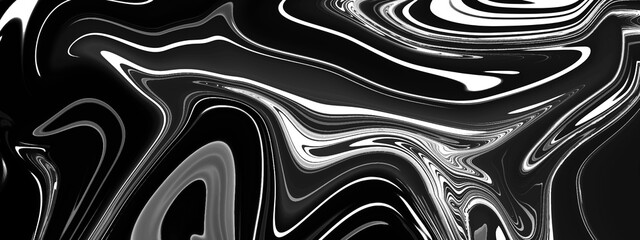 Abstract liquid waves and stains background. Marble black and white ink texture painted background. Texture of dark wave metallic background. You can used for poster, wallpaper, banner and many more.