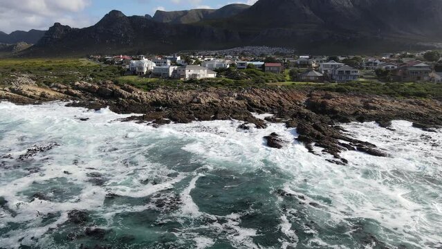 Benton on the sea village in south Africa, Aerial view
Drone view from South Africa ocean and small village, 2022
