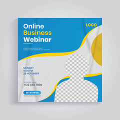 Obraz premium Online business webinar social Instagram post template
