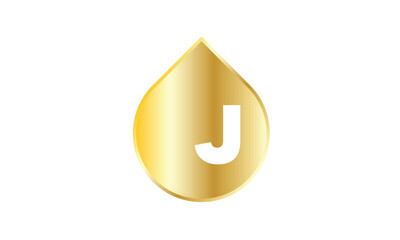 Water Logo Gold White Elegant Initial A to Z