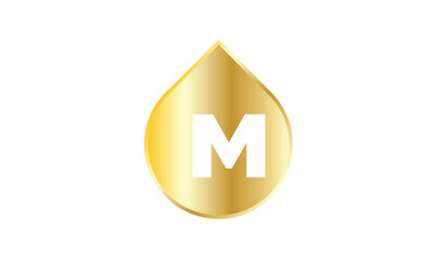 Water Logo Gold White Elegant Initial A to Z