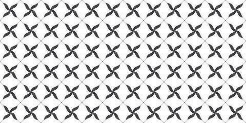Black and white flower seamless pattern background vector illustration