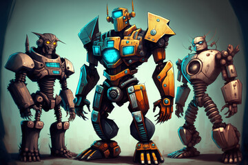 Raise of the Machines Robot, Robotic, and Cyborg Concept. Generative AI