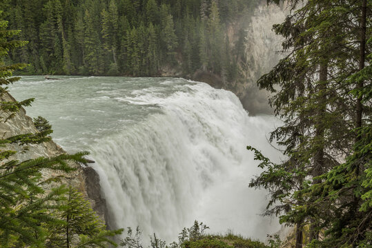 View on Wapta falls, Kining Horse river in yoho National park, British Columbia, Canada
