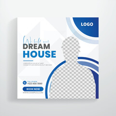 Construction Agency We Build Your Dream Home Social Media Post Design Template