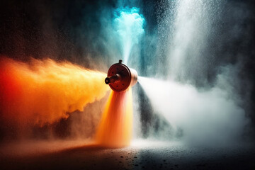Fire Sprinklers Picture background of fire spraying. Sprinkler systems for fire and life safety are a component of a comprehensive safety regimen. Generative AI - obrazy, fototapety, plakaty