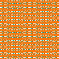 Abstract geometric pattern with many small multi-colored hexagons on an orange background