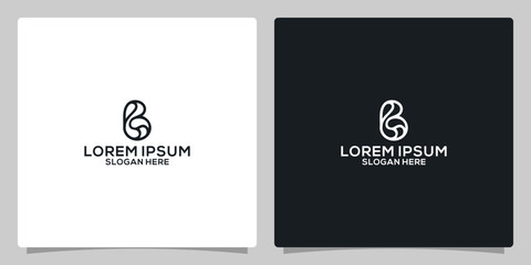 Elegant line curve vector logotype. Premium B letter logo design. Luxurious linear creative monogram.