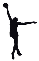 Male basketball player dunk silhouette vector art png