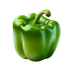 green pepper - bell pepper (vegetable ingredient) isolated on transparent background cutout