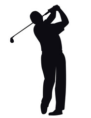golf player silhouette vector illustration art