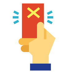 red card flat icon style