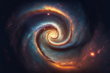 Incredibly beautiful spiral galaxy somewhere in deep space. Generative AI
