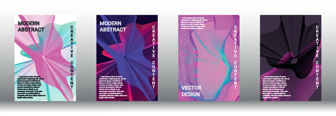 A set of modern abstract covers with abstract gradient linear waves.