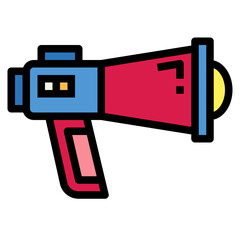 megaphone filled outline icon style