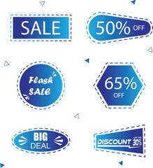 blue set of discount price labels