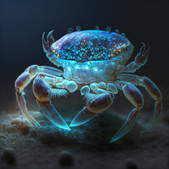 bioluminescent Crab Generative AI