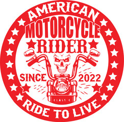 American motorcycle rider - obrazy, fototapety, plakaty
