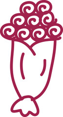 Bouquet of Love: Hand-Drawn Valentine's Day Bucket of Flowers Illustration