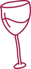 Raise a Glass to Love: Hand-Drawn Valentine's Day Wine Glass Illustration
