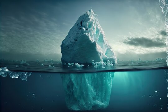 Iceberg View Above And Below The Water