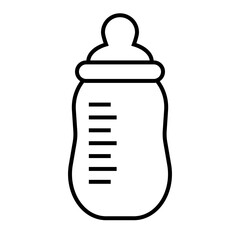 Baby bottle. Baby product. Milk bottle. Vector.