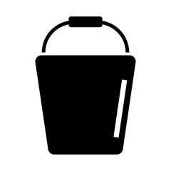 Glossy bucket silhouette icon. Vector.