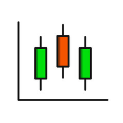 Flat style candlestick chart icon. Vector.